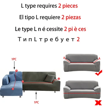 Moderné Elastická Stretch Gauč a Kreslo Slipcover Chránič tvaru L Rohu Sectional Sofa Kryt housse canapé