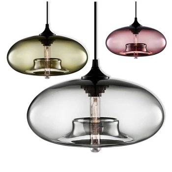 Moderné Farebné Sklo Prívesok Svetlá Farebné Závesné Lampy Loft Hanglamp LED Jedáleň, Kuchyňa Domov Svietidlá Priemyselné Dekor