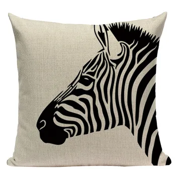 Moderné, Jednoduché geometrie obliečka na vankúš Čierna Biela domov vankúš Zebra Tvorivé Leopard dekoračné vankúše, Námestie Domov Tlač vlastné