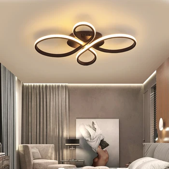 Moderné LED luster pre obývacej izby, spálne, jedálne štúdia biela hnedá hliníkové stropný luster osvetlenie doprava zadarmo