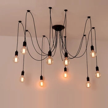 Moderné LED Svetiel Prívesok Spider Priemyselné Prívesok Lampa Vintage Retro Závesné Svietidlá pre Obývacia Izba, Spálňa DIY E27 Led Svetlá