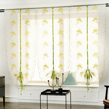 Moderné Luxusné výšivky Kvety Záclony Tylu pre kuchyňa, spálňa, obývacia izba okno dekoratívne úplnej žalúzie Okno Liečba