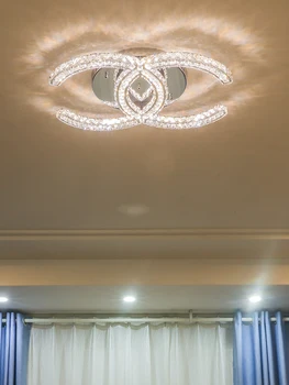 Moderné nerezové crystal stropné svietidlo LED diaľkové ovládanie plynulou stmievanie krištáľové lampy spálňa reštaurácia osvetlenie