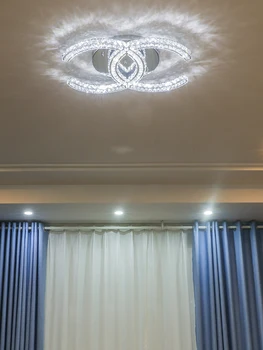 Moderné nerezové crystal stropné svietidlo LED diaľkové ovládanie plynulou stmievanie krištáľové lampy spálňa reštaurácia osvetlenie