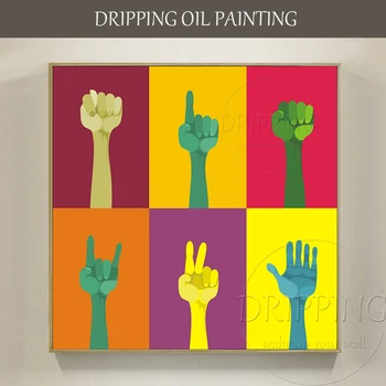Moderné Nástenné Art Ručne maľované Vysoko Kvalitné Farebné Prsty olejomaľba Ručné Moderné Plátno Umenie Abstraktné Prst olejomaľba