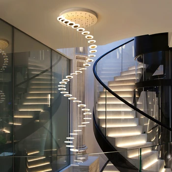 Moderné osvetlenie LED rotačné schodisko luster obývacia izba visí lampa Nordic reštaurácia duplex villa vnútorné osvetlenie