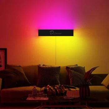 Moderné RGB Lampa LED Nástenné Svietidlá osvetlenie Obývacej Izby, Spálne, Nočné Nordic Diaľkové Ovládanie Farebné Vnútorné Domova Nástenné Svietidlo