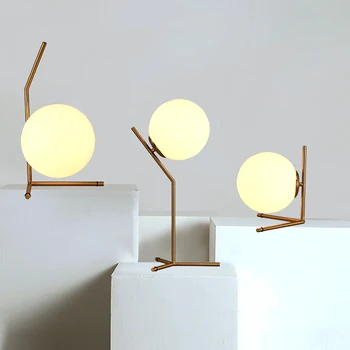 Moderné Sklo, Stolové Lampy, Nordic Jednoduché Spálňa Nočná Lampa Stolná Lampa Domáce Dekorácie LED Stolové Osvetlenie E27 Lamparas Osvetlenie