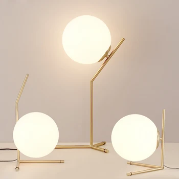 Moderné Sklo, Stolové Lampy, Nordic Jednoduché Spálňa Nočná Lampa Stolná Lampa Domáce Dekorácie LED Stolové Osvetlenie E27 Lamparas Osvetlenie