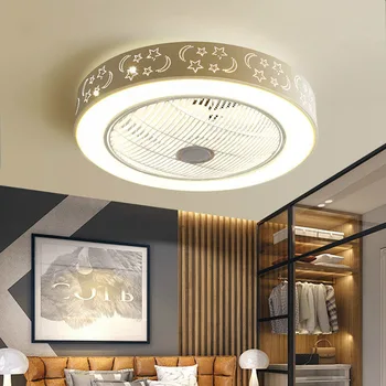 Moderné Stropné Ventilátory so Svetlami, Bielo Natreté Železa Akryl LED Ventilátor Svetlo Stmievateľné Spálne, Obývacia Izba Ventilátor Lampa Diaľkové Ovládanie