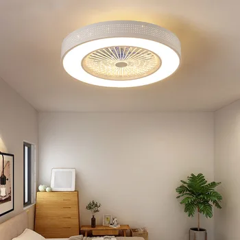 Moderné Stropné Ventilátory so Svetlami, Bielo Natreté Železa Akryl LED Ventilátor Svetlo Stmievateľné Spálne, Obývacia Izba Ventilátor Lampa Diaľkové Ovládanie
