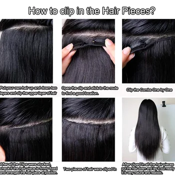 Moderné Zobraziť Vlasy Vody Vlna Clip In Ľudské Vlasy Rozšírenia Rovno Remy Brazílsky Vlasy 8ks/Set 120 G Klip Cheveux Prírodné Čierne
