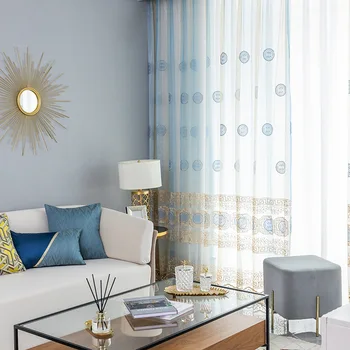 Moderné Záclony pre bývanie, Jedáleň, Spálňa Farebné Vyšívané Okno Obrazovka Tyly Textúry, Farby Výšivky Tylu Záclony