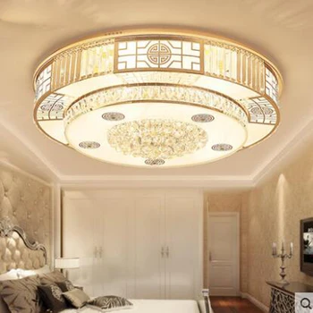 Moderné Čínske zlato kolo led crystal lampa obývacia izba lampy, stropné lampy, spálňa štúdia reštaurácia svietidlá led osvetlenie zariadenie