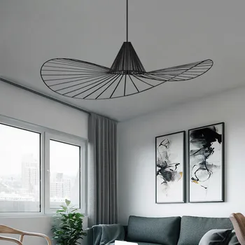 Moderné Železa Luster Loft Kovové Slamený Klobúk Visí Lampa Jednotlivých Luster Nordic Modernej Obývacej Izby, Spálne, Luster