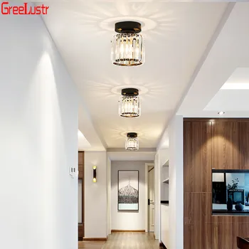 Moderný Dizajn Crystal Stropné svietidlo Listry Severské Zlato/Black Led Uličkou Plafond Lampa pre Domáce E27 Interiérové Svietidlá