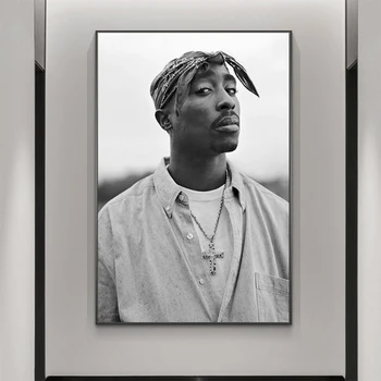 Moderný Hip Hop Rapper Star Plátno na Maľovanie Tupac Shakur 2PAC Plagáty a Tlačí na Steny Umenie Obrázok pre Obývacia Izba Dekor Cuadros