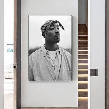 Moderný Hip Hop Rapper Star Plátno na Maľovanie Tupac Shakur 2PAC Plagáty a Tlačí na Steny Umenie Obrázok pre Obývacia Izba Dekor Cuadros