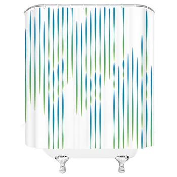 Moderný Minimalistický Pruhy Sprchové Závesy Kúpeľňa Opony Nepremokavé Vaňa Opony veľké rozmery 240 x 180 cm Sprchový Záves S Hákom