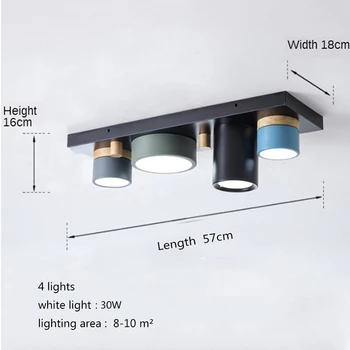 Moderný minimalistický tvorivé pravouhlé LED 220V stropné lampy, multi-farebné obývacej izby, spálne, chodby, chodby kaviareň zariadenie hotel