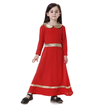 Modlitba Šaty Moslimských Polyester Deti Abaya turecká Islamská Oblečenie pre Dievčatko, Malajzia Marocký Kaftan TH609