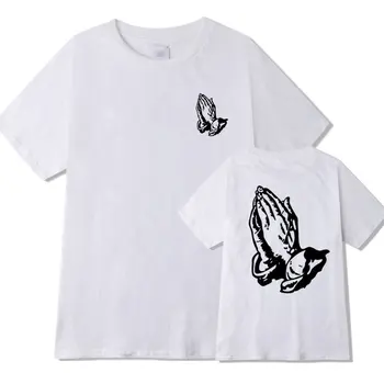 Modlí Ruky Mužov Tričko Pavúk Temné Bratstvo Strane T-Shirt Bežné Bavlnené Krátke Rukávy O-Krku Letnej Pohode Značky Tee Topy