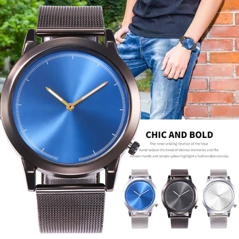 Modrá dial minimalistický ultra-tenké business pánske hodinky biela oka s pin pracky quartz klasické bežné gentleman kolo zliatiny