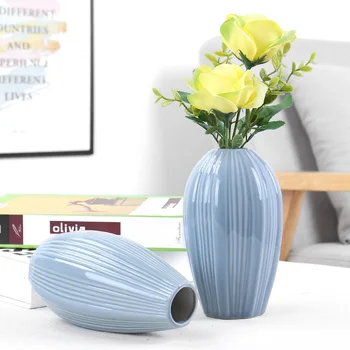 Modrá Keramické Vázy na Obývacia Izba, Kuchyňa,Doma, v Kancelárii, Svadby, Párty, alebo ako Darček Výzdoba Domov Nordic Dekorácie