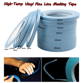 Modrá Mix 6Rolls High-Temp Vinyl Jemné Linky Fineline Maskovacia Páska Auto Auto Náteru 2 mm 2,5 mm 3 mm 4 mm 5 mm 6 mm