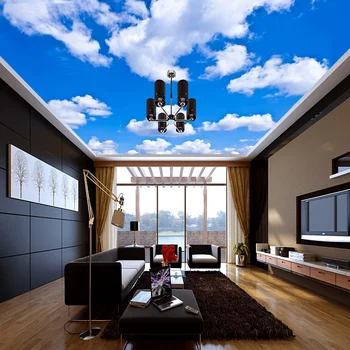 Modrá Obloha, Biele Oblaky 3D Strop, nástenné Maľby, Tapety Vlastné Akejkoľvek Veľkosti Modernej Obývacej Izby, Spálne, stropov Foto Papier na Stenu