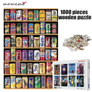 MOMEMO Sóda Plechovky Rack Skladačka Puzzle 1000 Kusov Drevených Zábavy pre Dospelých Puzzle 1000 Kus obrazová Skladačka Deti Hračky Box Balenie