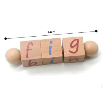 Montessori Abeceda Písmená Jazyk Materiály Spinning Bloky a Flashcard Vzdelávacie Drevené Hračky Pre 3-Ročných J2364H