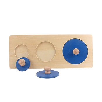 Montessori Dreva Geometria Pochopiť Palube Tri-farby Chytiť Tvar Dosky Zvýšenie Kruhu Hračky pre Deti Predškolského Vzdelávania Darček