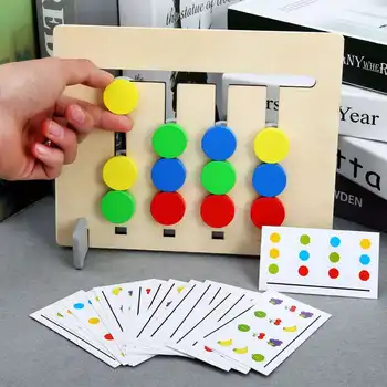 Montessori Drevené Hračky Štyroch Farbách a Ovocie Obojstranný Párovanie Deti Logické Uvažovanie Hra Predškolského vzdelávania naučiť sa