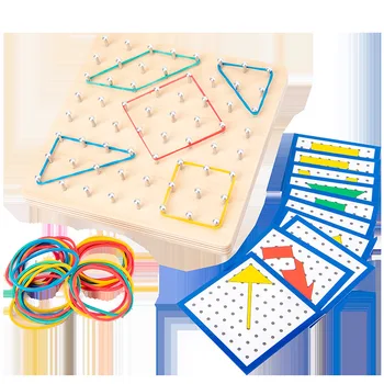 Montessori geometrické nechtov stravovanie detí vzdelávacie hračky s kartami kreatívneho grafika detí raného vzdelávania hračky