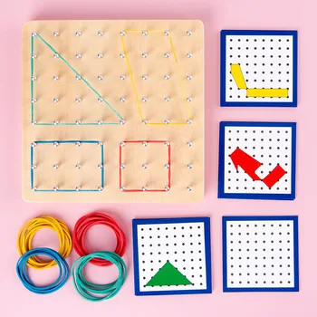 Montessori geometrické nechtov stravovanie detí vzdelávacie hračky s kartami kreatívneho grafika detí raného vzdelávania hračky