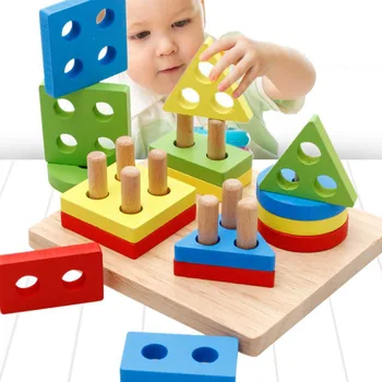 Montessori Vzdelávacie Hračky Drevené Hračky pre Deti Raného Vzdelávania Cvičenie praktické schopnosti Geometrické Tvary Zodpovedajúce Hry