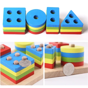 Montessori Vzdelávacie Hračky Drevené Hračky pre Deti Raného Vzdelávania Cvičenie praktické schopnosti Geometrické Tvary Zodpovedajúce Hry