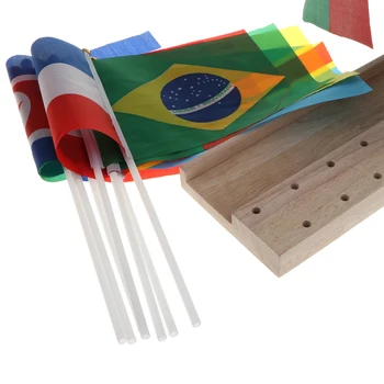 Montessori Vzdelávacích Hračiek - 36 Ručné Malé Medzinárodnej Vlajky Na Palicu