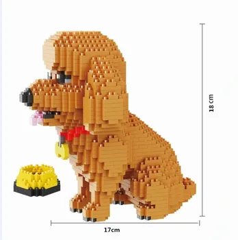 Montáž Mini Bloky Cartoon Budovy Hračka pudlovi Psa Modelu Vzdelávacích Blokov Buldog Brinquedos Hračky pre Deti Darček