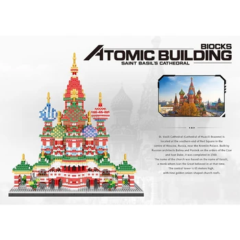 Montáž Rusko Architektúry Saint Basil je Katedrála Stavebné Bloky Hračka Vzdelávacie Tehly Deti Darčeky