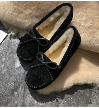MOOKIAPI Čínskej značky vysoko kvalitné dámske topánky, kožené 2021 Vlna Žien ploché podpätky