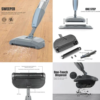 Mop 3 V 1 Spray Mop A Metla Stroj, Vysávač Tvrdej Podlahe Bytu Cleaning Tool Set Pre Domácnosť, Ručné Jednoduché Použitie Mp