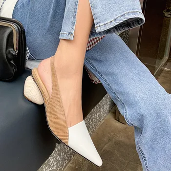 MORAZORA 2020 nový príchod leta plytké ženy sandále módne originálne kožené topánky žena med podpätky ukázal prst strany topánky