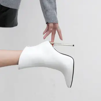 MORAZORA 2020 nový príchod členková obuv pre ženy namieril prst na jeseň zimné topánky sexy vysoké podpätky, topánky fashion party topánky žena