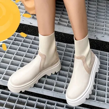MORAZORA 2021 Vysoko kvalitné ženy topánky originálne kožené topánky hrubé podpätky štvorcové prst módne členkové topánky pre ženy čierna