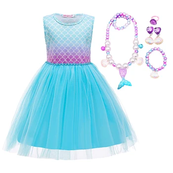 Morská víla šaty deti Baby Girl letné oblečenie 2020 Šaty pre dievčatá dievča princezná šaty Dospievajúce Dievčatá oblečenie 2 do 8 rokov