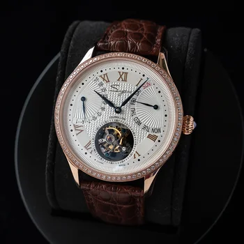 MORSKÁ ČAJKA tourbillon funkcie pohyb muži mechanické hodinky business top wristwatchs kožené strapgift fashional mechanické hodinky