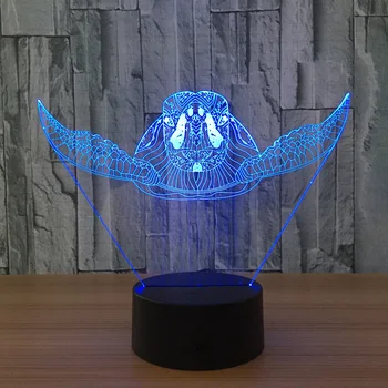 Morské Korytnačky LED RGB Diaľkové WithTouch Stolové Svietidlo pre Vianočnú Atmosféru 3D Nočné Svetlo Lampara 7 Farby Vnútorné Lampy