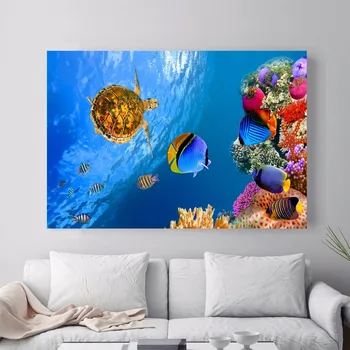 Morské Ryby 3D Izba Tapety Krajiny Plátno Art Print Maľovanie Plagátu obrazov na Stenu Pre Domáce Dekorácie Decor Č Rám